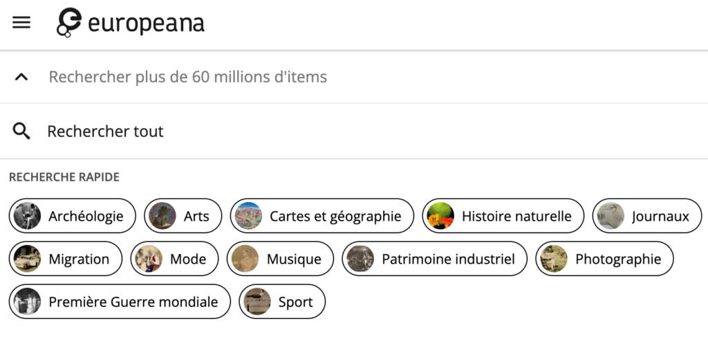 moteur de recherche europeana
