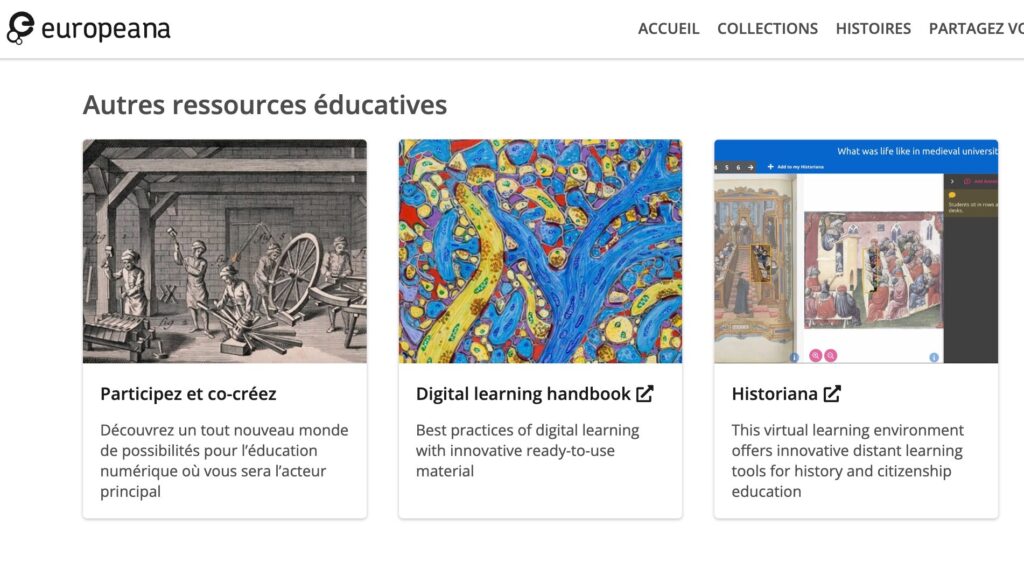 salle de classe du portail europeana