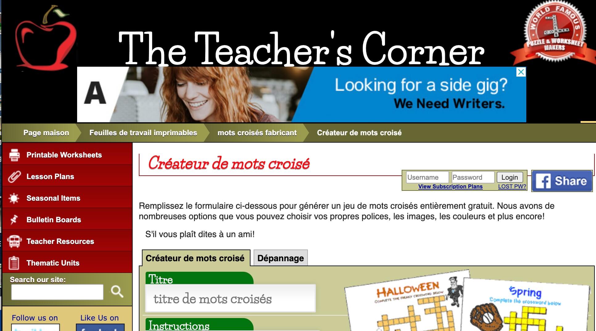 teachers corner
