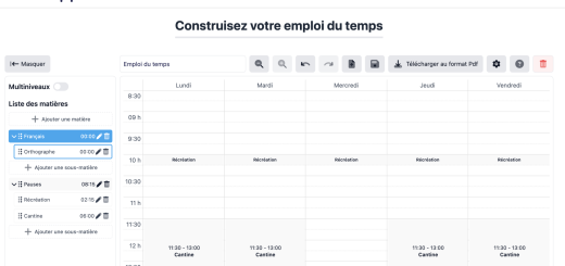 générateur gratuit emploi du temps scolaire