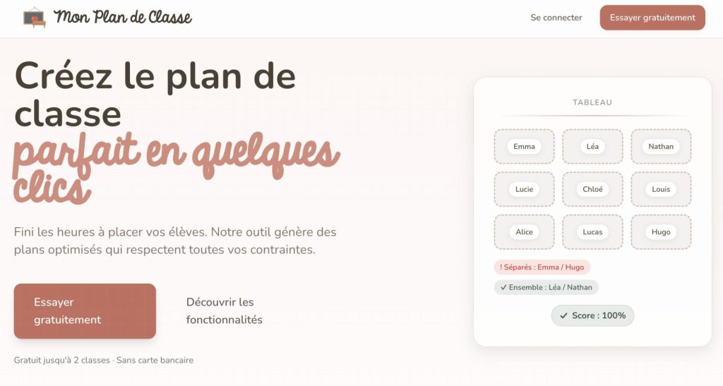 plan de classe en ligne