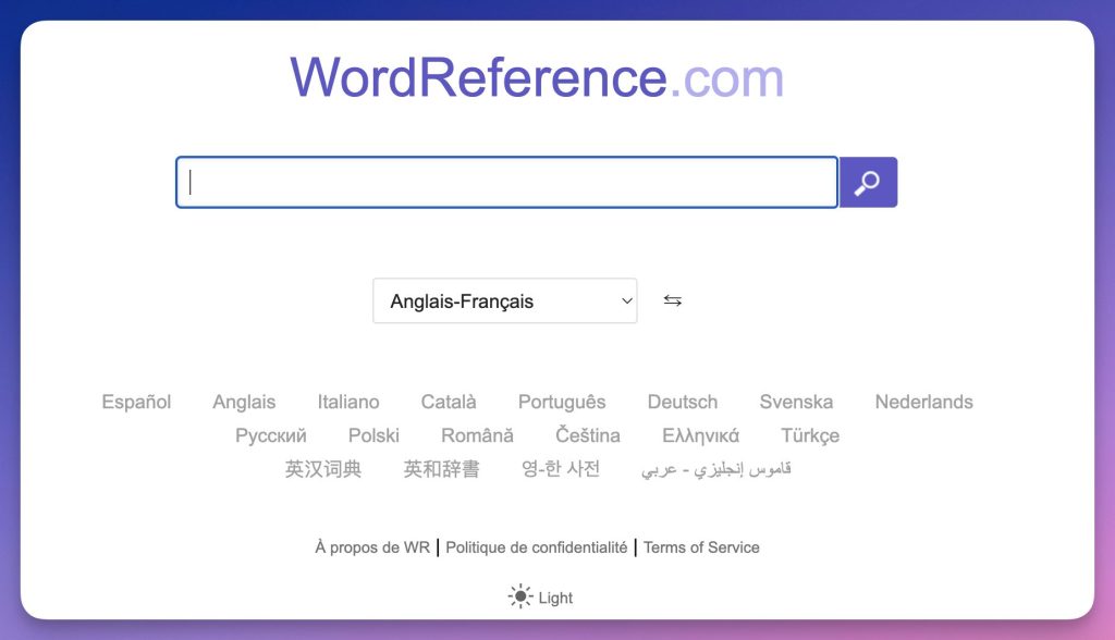 interface Wordreference