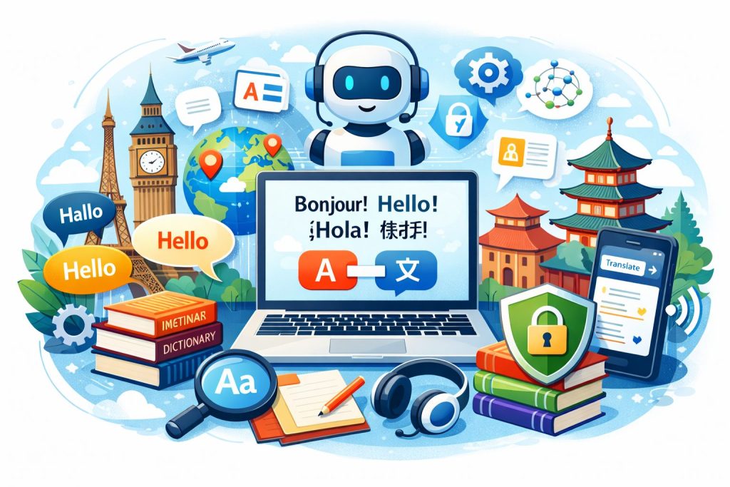 Illustration outil de traduction en ligne