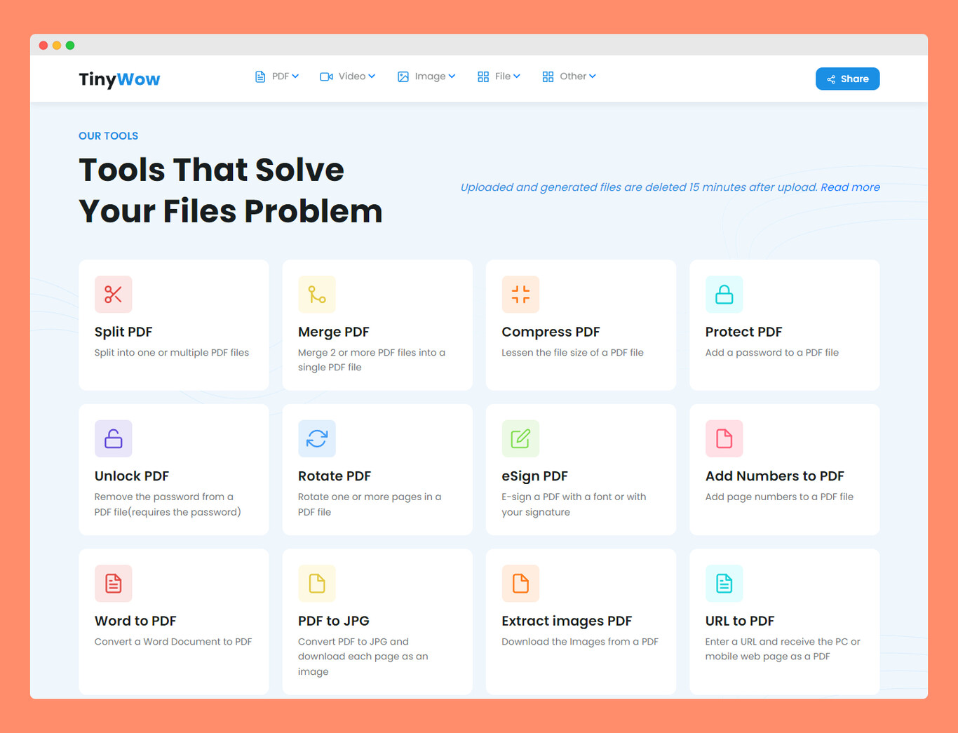 TinyWow. Tools to solve your file problems - Tice Tools
