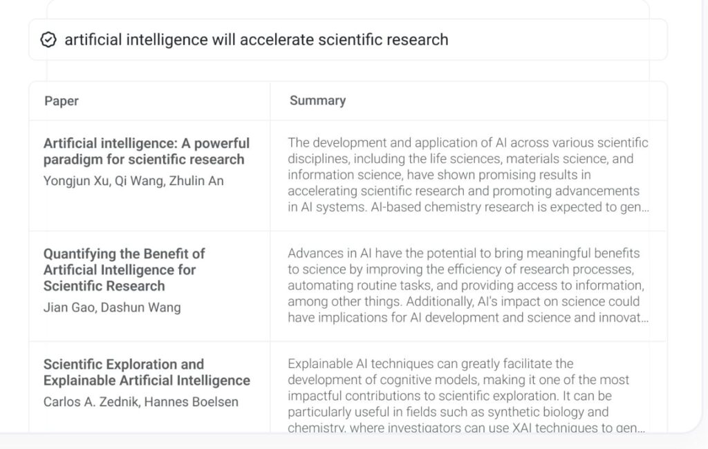 capture d'écran du moteur de recherche scientifique Epsilon