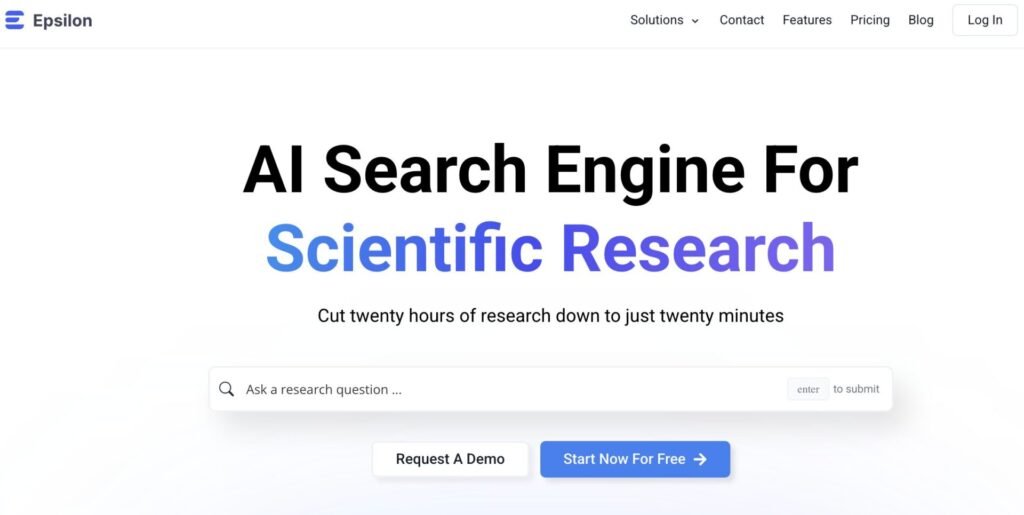 homepage d'epsilon moteur de recherche scientifique