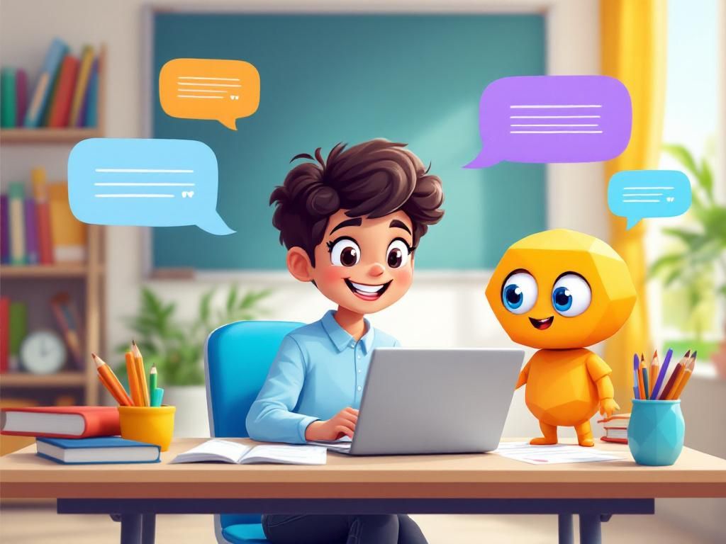 dessin d'eleve et d'un petit robot IA