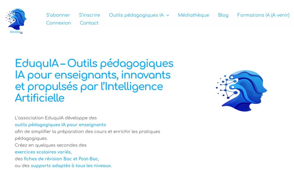 Page d'accueil du site EduquIA