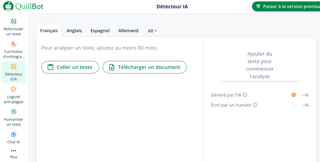 Quillbot detecteur IA gratuit