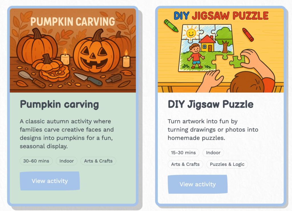 exemples d'activités a réaliser sans écran