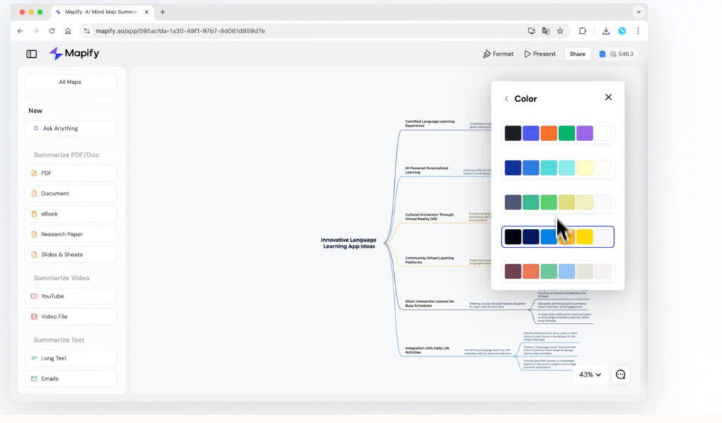 personnalisation de la carte mentale