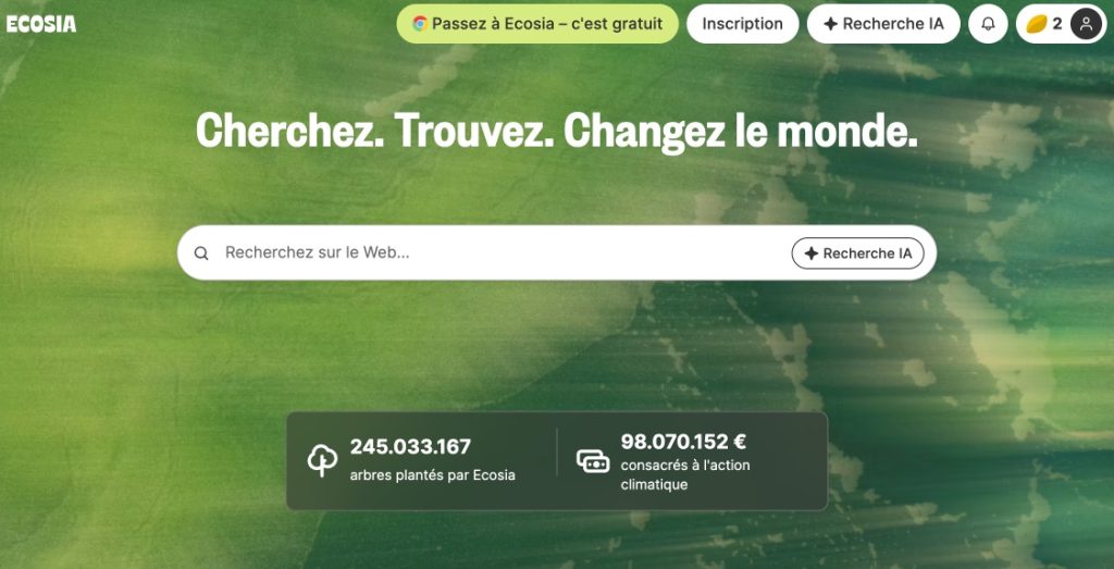 moteur de recherche ecosia