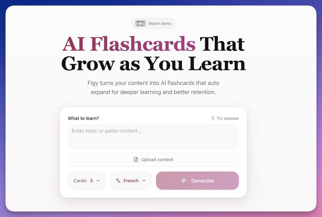 Figy créateur de flashcards