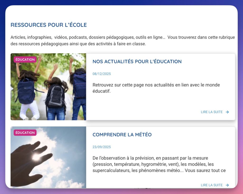 meteo france éducation