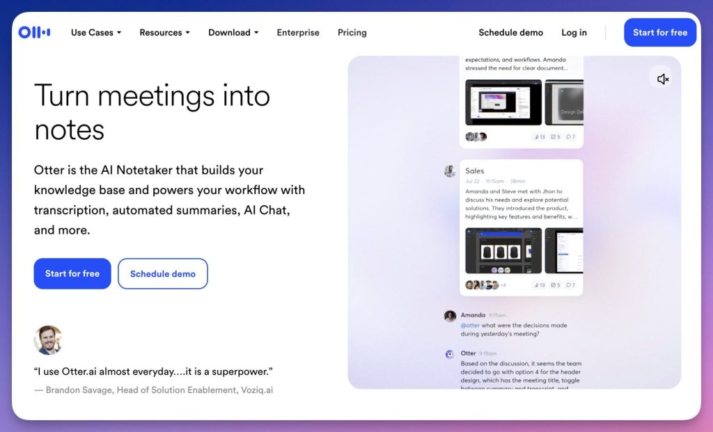 transcrire un cours avec Otter