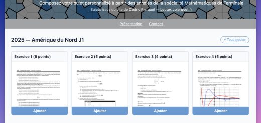 Créer sujet bac maths personnalisé