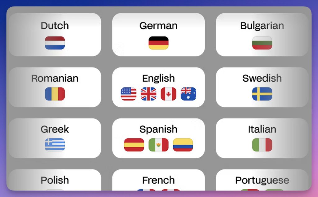 transcrire dans toutes les langues