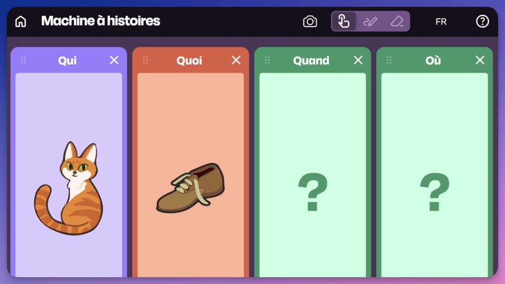 Interface machine à histoires dans Pikado