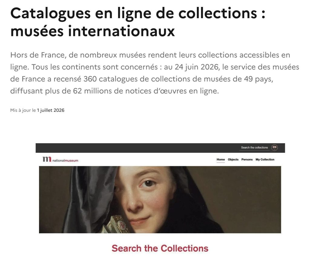 catalogues en ligne des musées