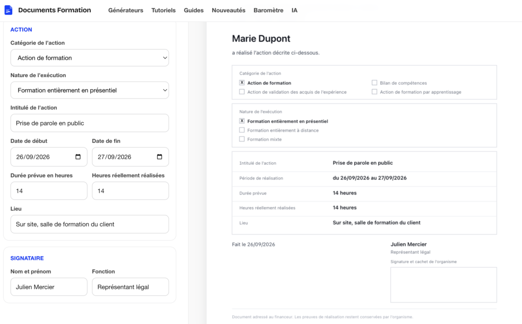 exemple de document qualiopi