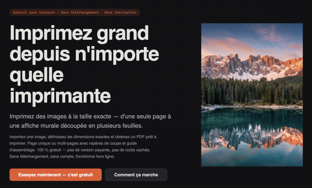 imprimer une image à la taille réelle