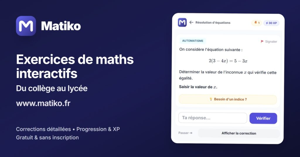 exercices de maths corrigés